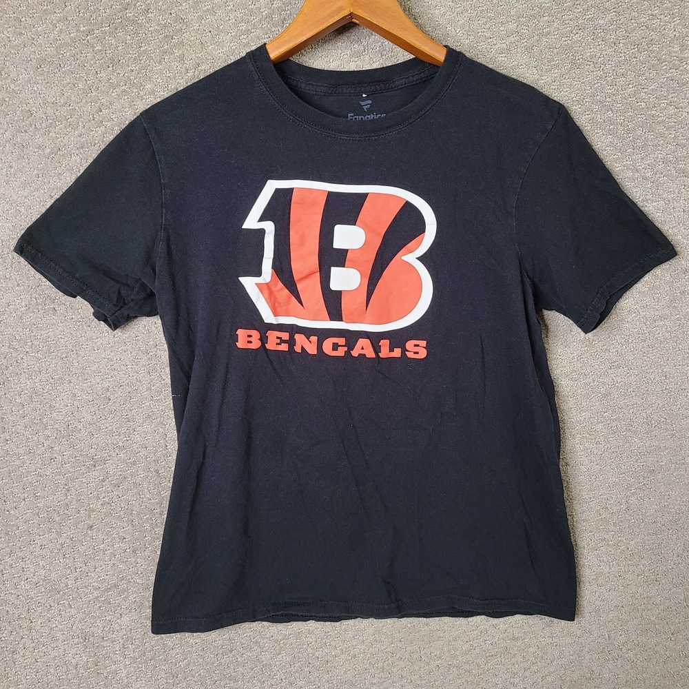 Fanatics Shirt Men Medium Black Cincinnati Bengals Graphic T-Shirt Cotton Casual
